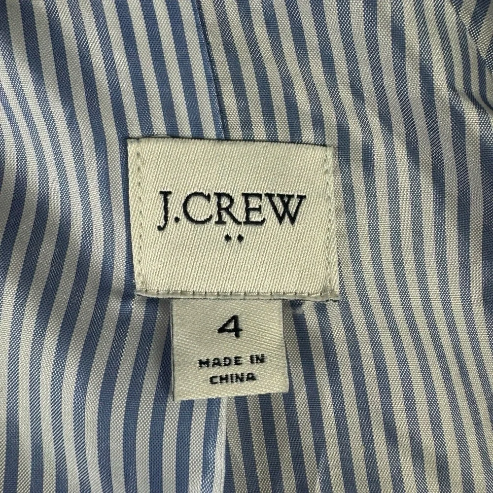 J.Crew Schoolboy Brown Houndstooth Wool Blend‎ Blazer Jacket BA906 Size 4